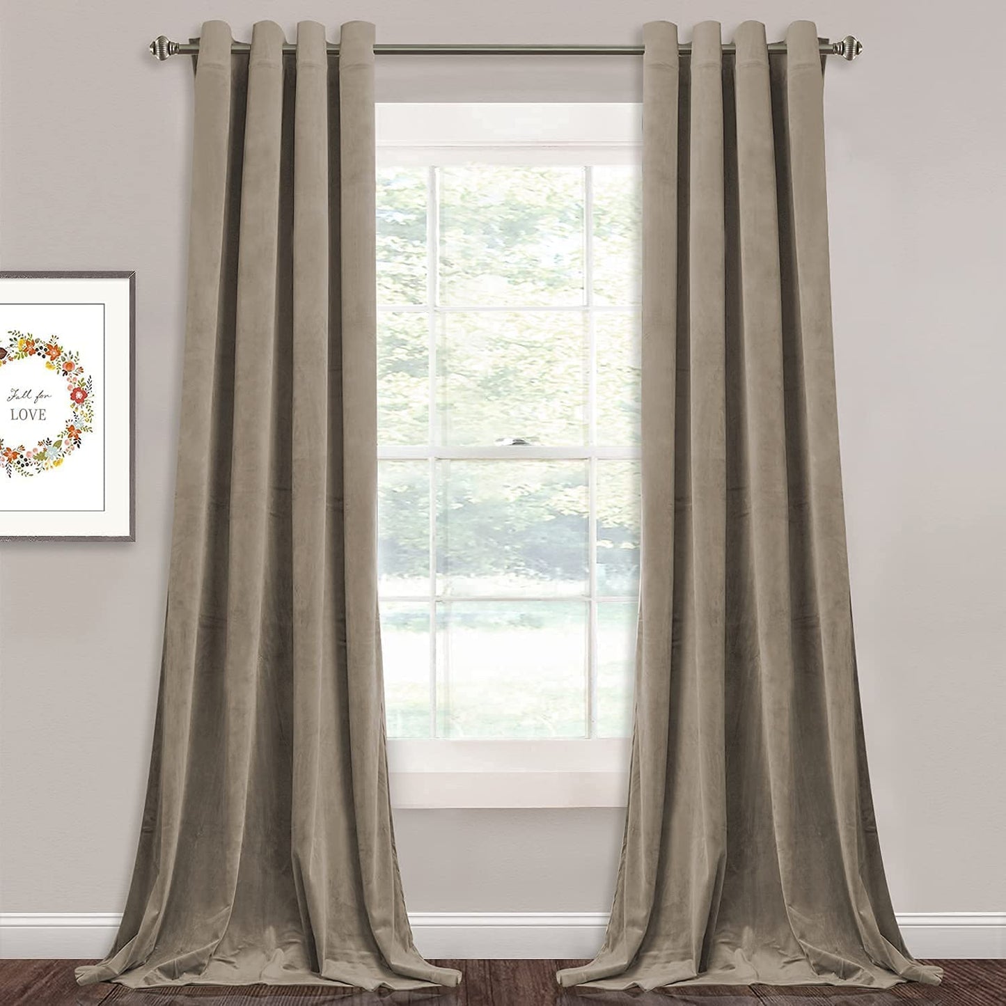 ستائر مخملية أنيقة من INtex CURTAINS HOUSE - ستائر معزولة حرارياً لغرفة المعيشة، حلقات فولاذية - ستائر مانعة للضوء - لوحان
