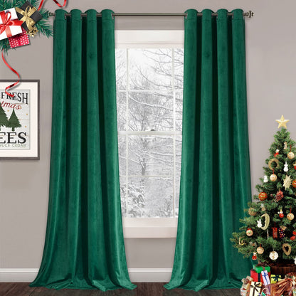 ستائر مخملية أنيقة من INtex CURTAINS HOUSE - ستائر معزولة حرارياً لغرفة المعيشة، حلقات فولاذية - ستائر مانعة للضوء - لوحان