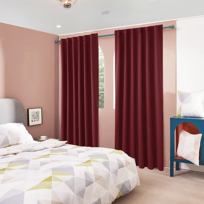 ستائر إنتكس كيرتينز هاوس الأنيقة المعتمة - تصميم صنبور خلفي - قماش عازل للحرارة - لظلام الغرفة - قطعة واحدة