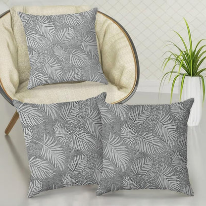 INTEX Home Analia Floral Cushion Covers, Linen Velvet, Wrinkle-Resistant, Ultra-Soft, 40 × 40 cm, Set of 3