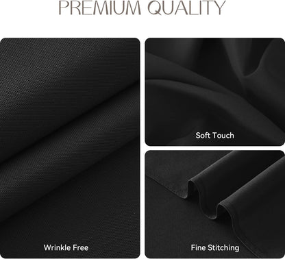 INtex HOME Waterproof Polyester Tablecloth, Washable, Black, 140 x 250 cm