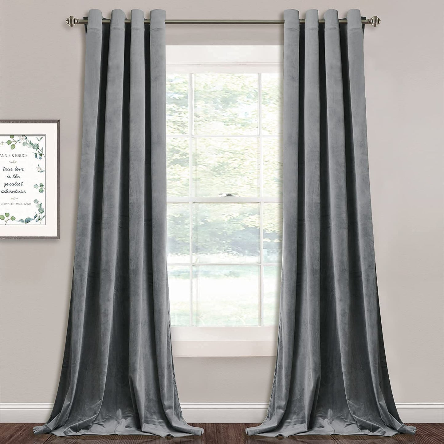ستائر مخملية أنيقة من INtex CURTAINS HOUSE - ستائر معزولة حرارياً لغرفة المعيشة، حلقات فولاذية - ستائر مانعة للضوء - لوحان