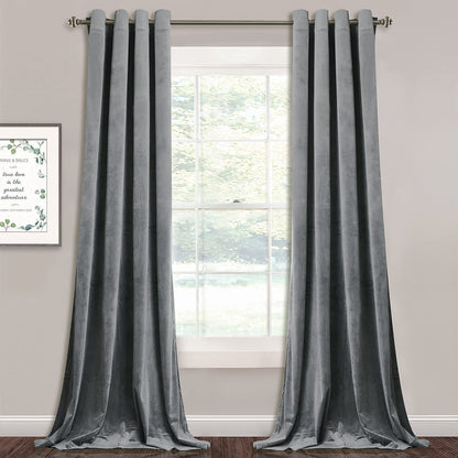 ستائر مخملية أنيقة من INtex CURTAINS HOUSE - ستائر معزولة حرارياً لغرفة المعيشة، حلقات فولاذية - ستائر مانعة للضوء - لوحان