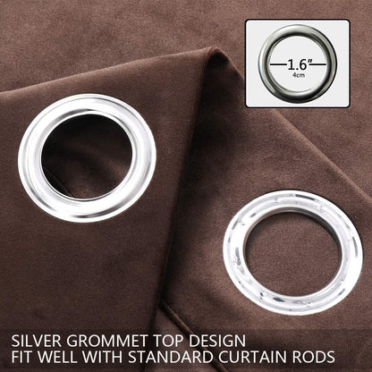 Elegant Velvet curtains - Soft Velour fabric - Steel Grommets - for living rooms - 1 piece-Brown