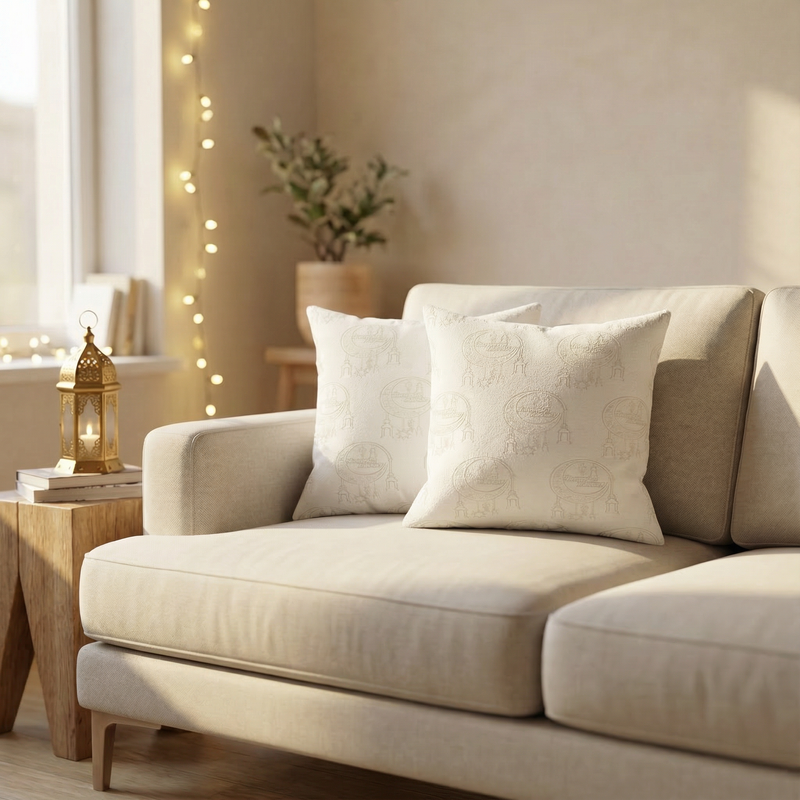 Ramadan Vibes Chenille Cushion Covers, Set of 2