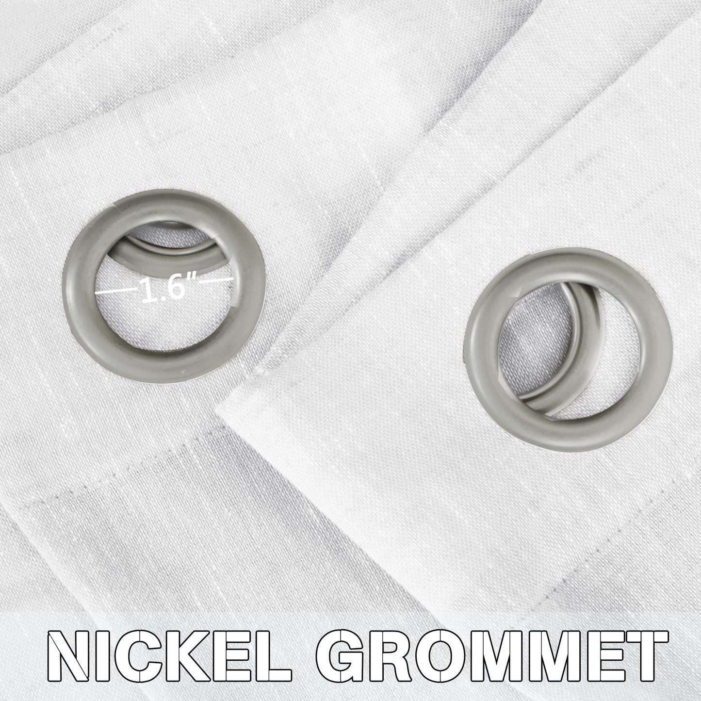 INtex Curtains Semi-Transparent Natural Linen Curtains with Elegant Sheer Fabric and Steel Grommets - 1 Piece