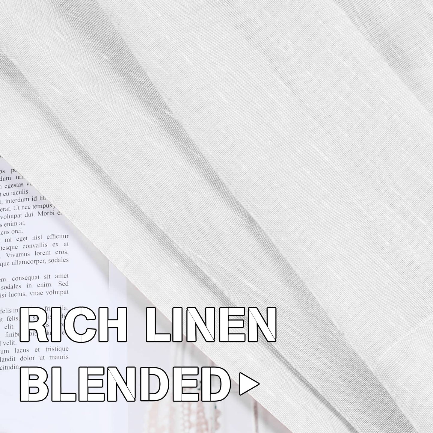 INtex Curtains Semi-Transparent Natural Linen Curtains with Elegant Sheer Fabric and Steel Grommets - 1 Piece