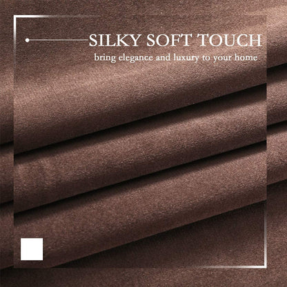 Elegant Velvet curtains - Soft Velour fabric - Steel Grommets - for living rooms - 1 piece-Brown