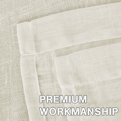 INtex Curtains Semi-Transparent Natural Linen Curtains with Elegant Sheer Fabric and Steel Grommets - 1 Piece