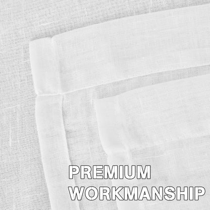 INtex Curtains Semi-Transparent Natural Linen Curtains with Elegant Sheer Fabric and Steel Grommets - 1 Piece