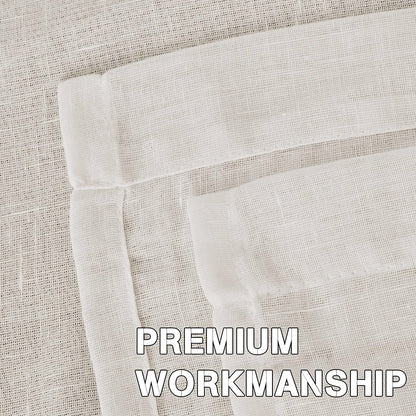 INtex Curtains Semi-Transparent Natural Linen Curtains with Elegant Sheer Fabric and Steel Grommets - 1 Piece