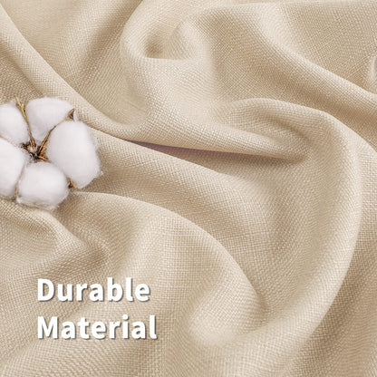 INtex CURTAINS Natural Linen Curtains -Semi Transparent Sheer -Soft And Durable Fabric -For Living Rooms And Bedroom Steel Grommets -Two Pieces