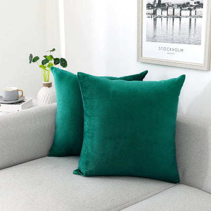 INtex CURTAINS HOUSE Soft Thick Velvet Throw Pillow Covers Decorative Square Cushion Cover For Couch Sofa Bedroom Living Room - set of 2 Pieces