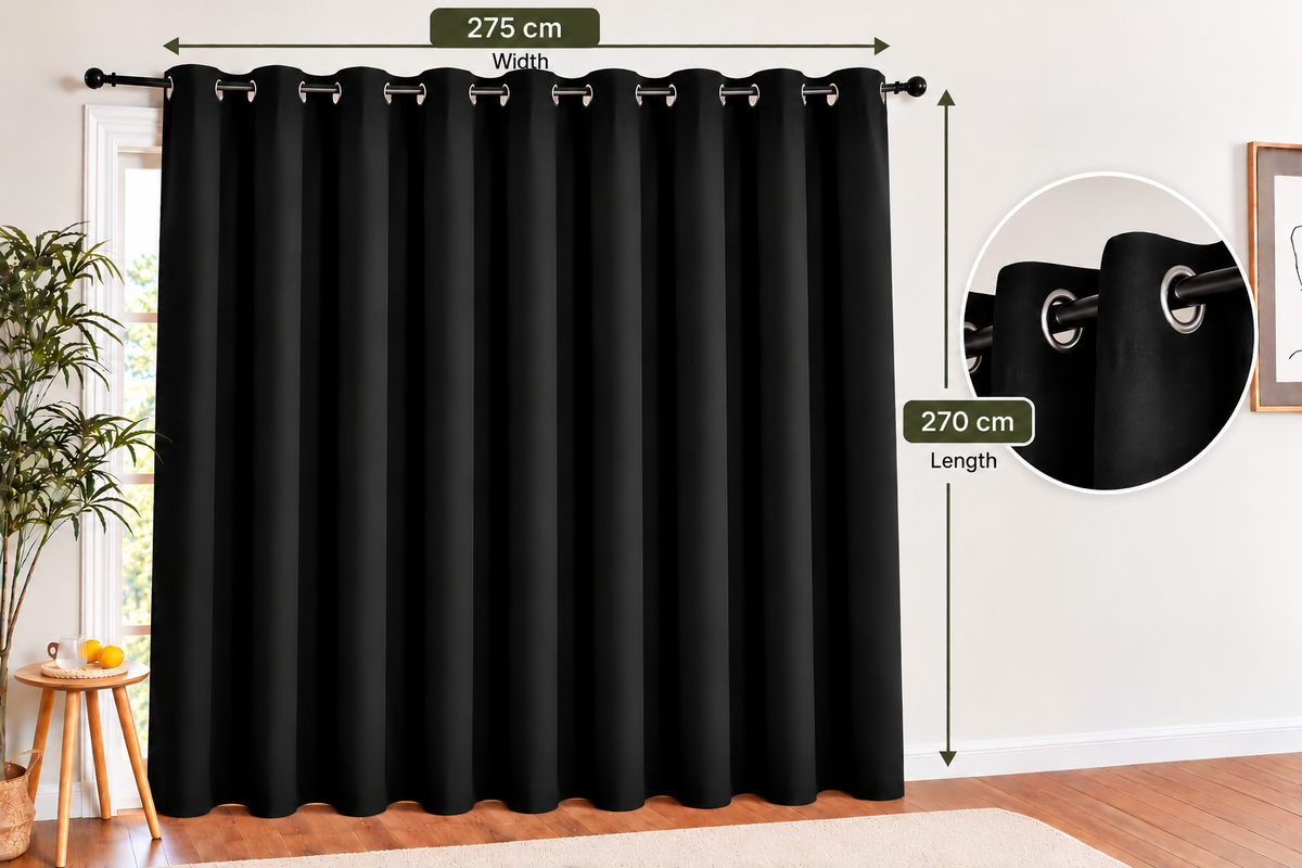 Intex Curtains House Blackout Curtain – Soft Peachy Texture, Thermal Insulating, Silver Steel Grommets – for Living Rooms & Bedrooms – Single Panel