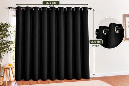 Intex Curtains House Blackout Curtain – Soft Peachy Texture, Thermal Insulating, Silver Steel Grommets – for Living Rooms & Bedrooms – Single Panel