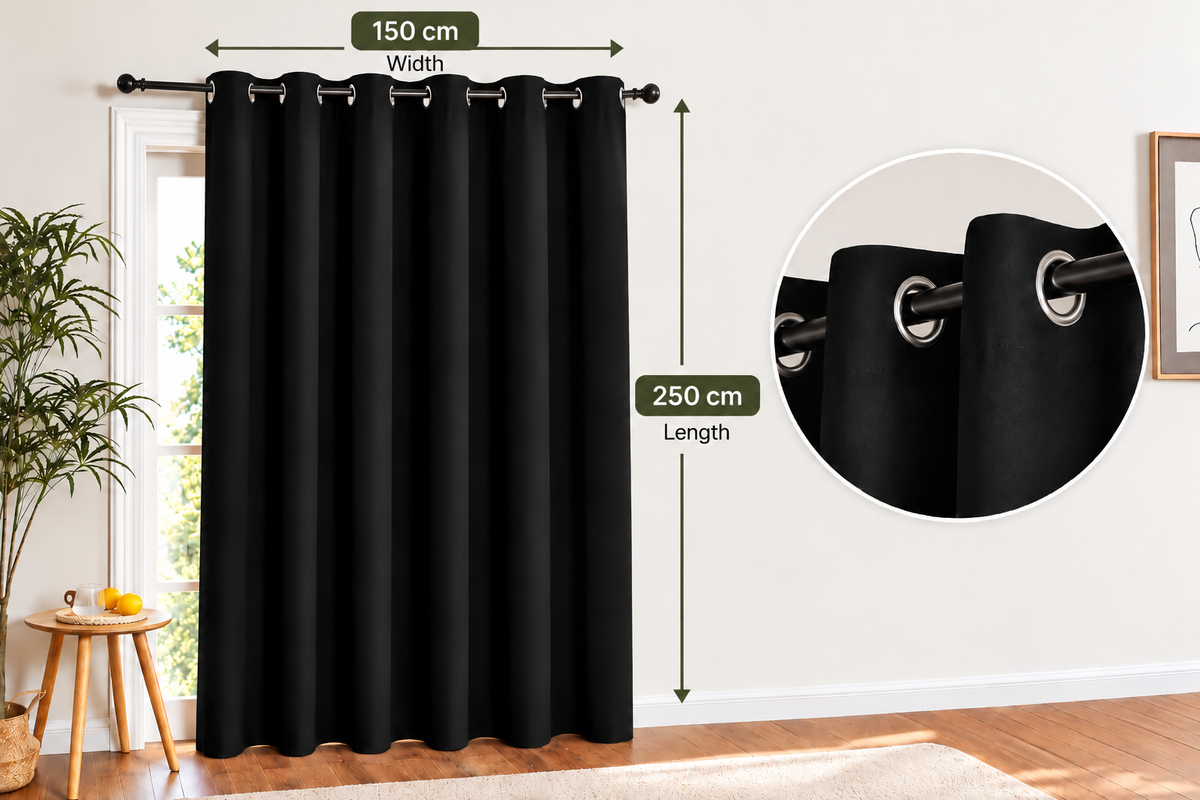 Intex Curtains House Blackout Curtain – Soft Peachy Texture, Thermal Insulating, Silver Steel Grommets – for Living Rooms & Bedrooms – Single Panel