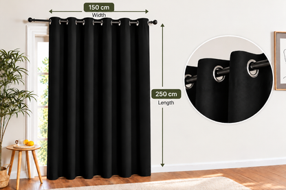 Intex Curtains House Blackout Curtain – Soft Peachy Texture, Thermal Insulating, Silver Steel Grommets – for Living Rooms & Bedrooms – Single Panel