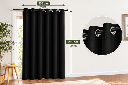 Intex Curtains House Blackout Curtain – Soft Peachy Texture, Thermal Insulating, Silver Steel Grommets – for Living Rooms & Bedrooms – Single Panel