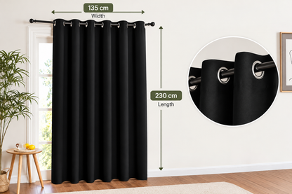 Intex Curtains House Blackout Curtain – Soft Peachy Texture, Thermal Insulating, Silver Steel Grommets – for Living Rooms & Bedrooms – Single Panel