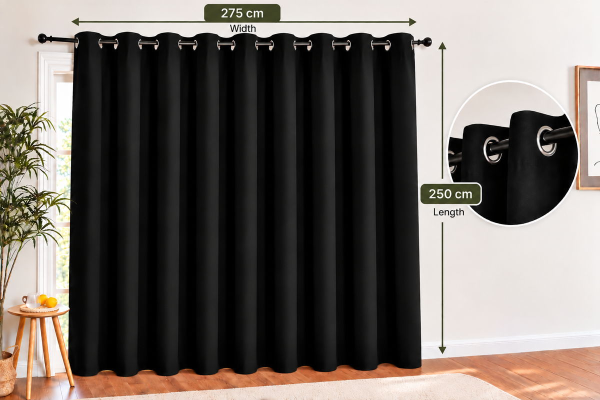 Intex Curtains House Blackout Curtain – Soft Peachy Texture, Thermal Insulating, Silver Steel Grommets – for Living Rooms & Bedrooms – Single Panel