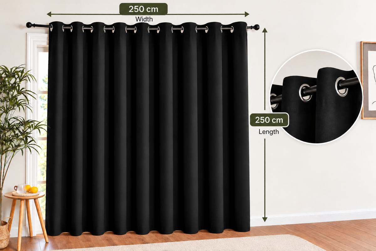 Intex Curtains House Blackout Curtain – Soft Peachy Texture, Thermal Insulating, Silver Steel Grommets – for Living Rooms & Bedrooms – Single Panel