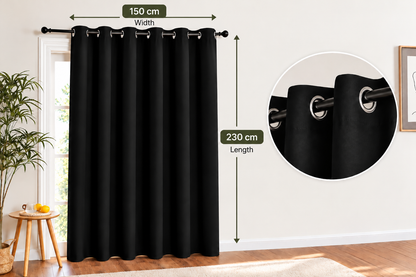 Intex Curtains House Blackout Curtain – Soft Peachy Texture, Thermal Insulating, Silver Steel Grommets – for Living Rooms & Bedrooms – Single Panel