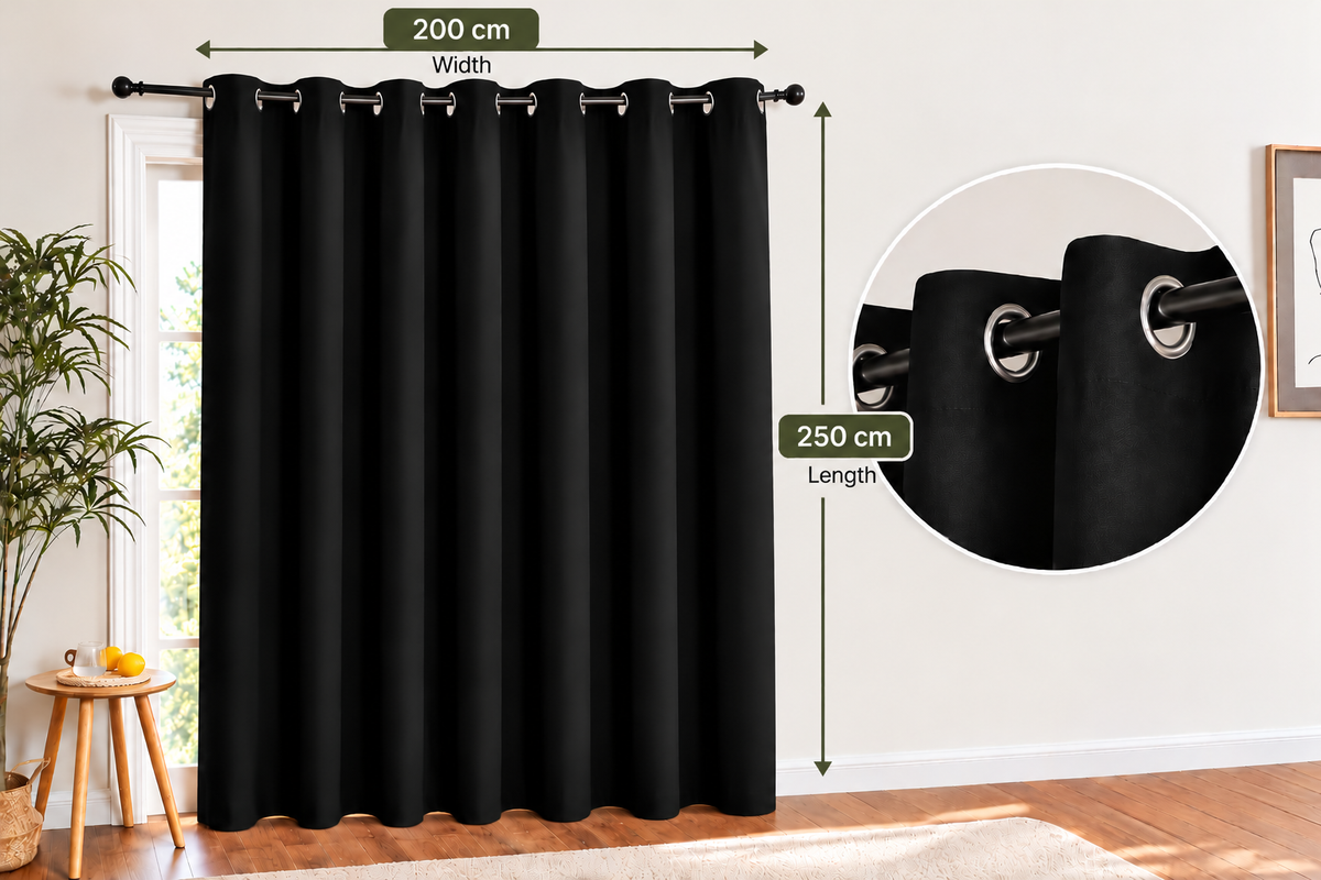 Intex Curtains House Blackout Curtain – Soft Peachy Texture, Thermal Insulating, Silver Steel Grommets – for Living Rooms & Bedrooms – Single Panel