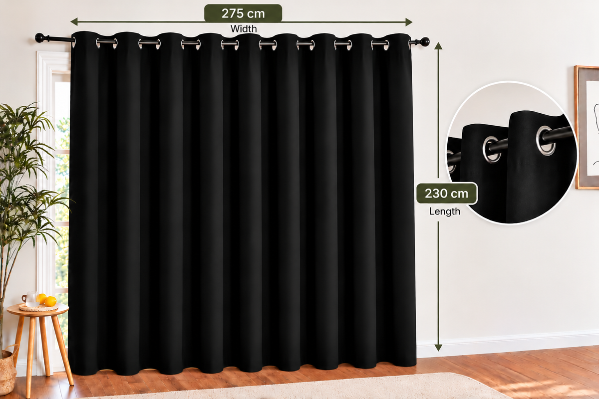 Intex Curtains House Blackout Curtain – Soft Peachy Texture, Thermal Insulating, Silver Steel Grommets – for Living Rooms & Bedrooms – Single Panel