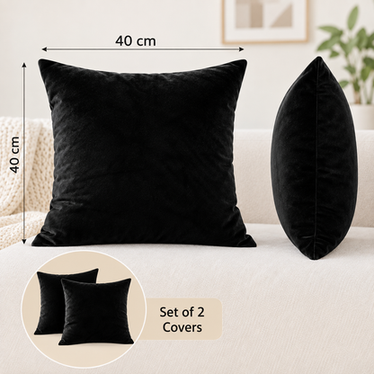 INtex CURTAINS HOUSE Soft Thick Velvet Throw Pillow Covers Decorative Square Cushion Cover For Couch Sofa Bedroom Living Room - set of 2 Pieces
