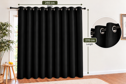 Intex Curtains House Blackout Curtain – Soft Peachy Texture, Thermal Insulating, Silver Steel Grommets – for Living Rooms & Bedrooms – Single Panel