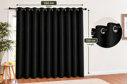 Intex Curtains House Blackout Curtain – Soft Peachy Texture, Thermal Insulating, Silver Steel Grommets – for Living Rooms & Bedrooms – Single Panel