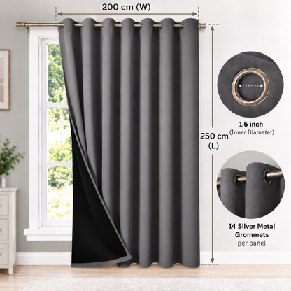 Intex Curtains House 100% Blackout Curtains – Thermal Insulated, Double-Layer Fabric – Full Room Darkening