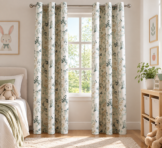 INtex CURTAINS HOUSE Linen Velvet Sabia Curtains-Modern Multi Colour Sheer Design-Steel Grommets -1 Piece