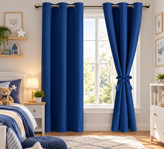 Intex Curtains House Blackout Grommet Curtains with Tiebacks – Thermal Insulated & Noise Reducing – for Bedroom & Living Room – Set of 2 Panels