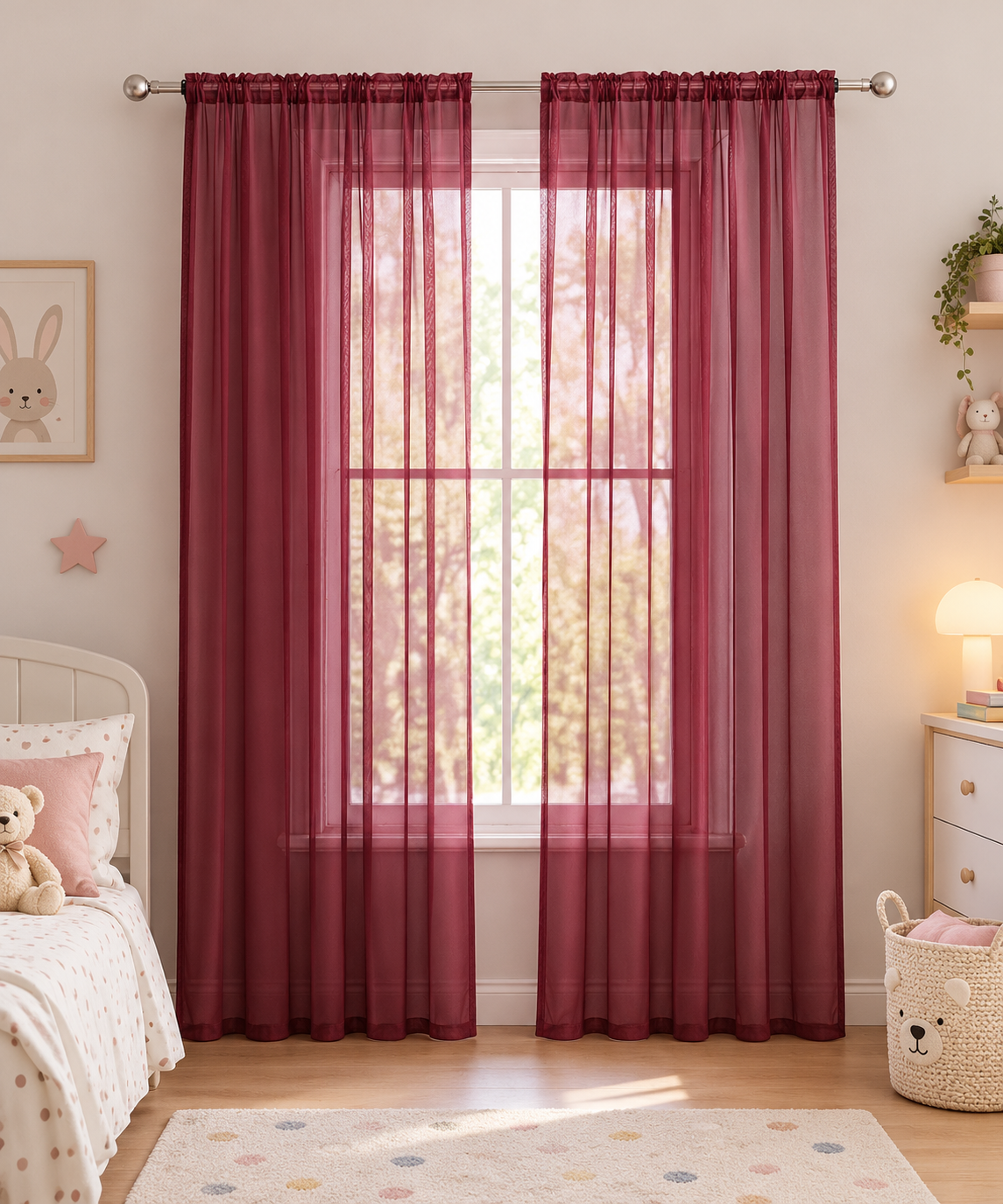 INtex CURTAINS HOUSE Elegant Voile Chiffon Curtains - Rod Pocket Design - Luxury Soft Fabric 1 Panel