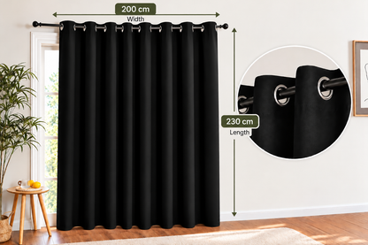 Intex Curtains House Blackout Curtain – Soft Peachy Texture, Thermal Insulating, Silver Steel Grommets – for Living Rooms & Bedrooms – Single Panel