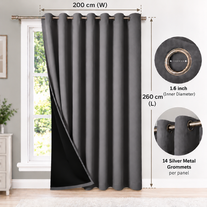 Intex Curtains House 100% Blackout Curtains – Thermal Insulated, Double-Layer Fabric – Full Room Darkening