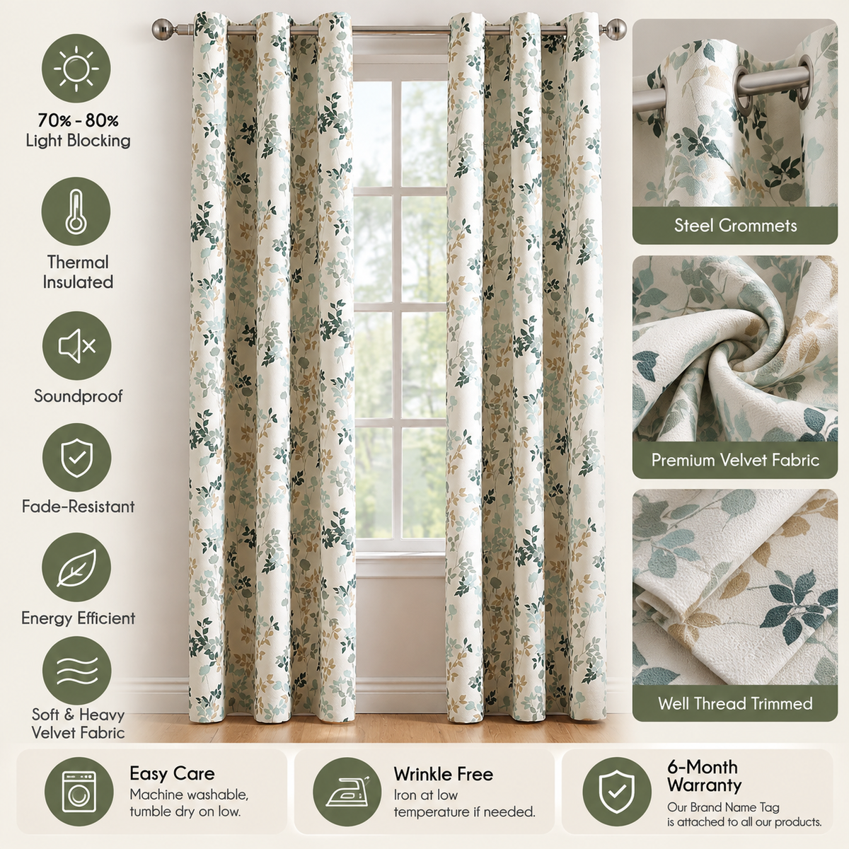 INtex CURTAINS HOUSE Linen Velvet Sabia Curtains-Modern Multi Colour Sheer Design-Steel Grommets -1 Piece