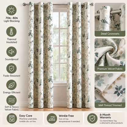 INtex CURTAINS HOUSE Linen Velvet Sabia Curtains-Modern Multi Colour Sheer Design-Steel Grommets -1 Piece