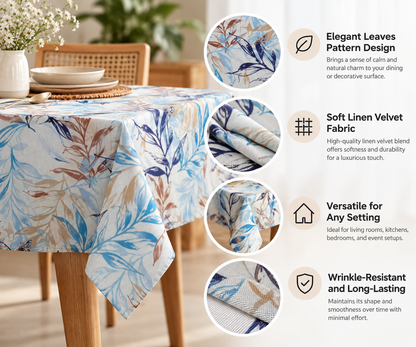 Intex Home Linen Velvet Tablecloth, 130x200 cm, Soft, Living/Kitchen/Bedroom/Occasions