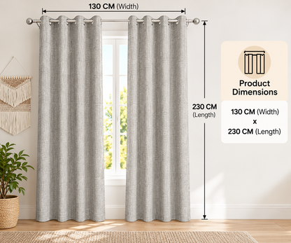 INtex CURTAINS HOUSE Natural Linen Curtains & Drapes with Steel Grommets, providing Semi-Sheer privacy and Light Filtering for Bedroom-Living Room. 2 Pieces