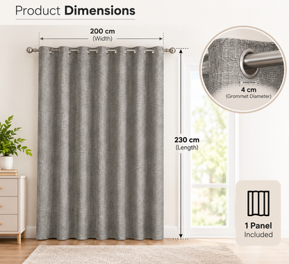 INtex CURTAINS HOUSE Faux Linen Textured Curtains Durable Fabric-Light Filtering Drapes forLiving Rooms Reception and Bedroom - Steel Grommets - Single Panel