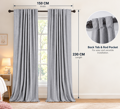 INtex CURTAINS HOUSE 100% Blackout Shield Linen Blackout Curtains for Bedroom and Living Room - Thermal Insulated Textured Drapes with Back Tab/Rod Pocket - 1 Piece