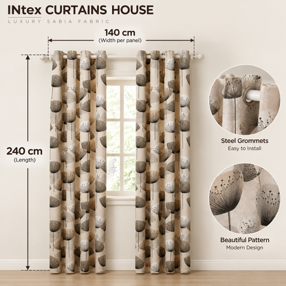 ستائر سابيا من إنتكس هاوس، مصنوعة من الكتان المخملي، بتصميم شفاف عصري متعدد الألوان، مزودة بحلقات فولاذية، قطعة واحدة