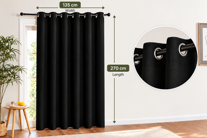 Intex Curtains House Blackout Curtain – Soft Peachy Texture, Thermal Insulating, Silver Steel Grommets – for Living Rooms & Bedrooms – Single Panel