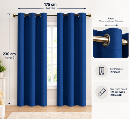 ستائر تعتيم من INtex CURTAINS HOUSE مع أربطة - معزولة حرارياً، مانعة للضوء وخافضة للضوضاء، ستائر بحلقات معدنية لغرفة النوم وغرفة المعيشة، مجموعة من لوحين،