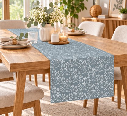 مفرش طاولة من INtex Home بتصميم كتان، مطبوع عليه زهور نسيم المرج، مصنوع من قماش مقاوم للتجاعيد، مناسب لمناسبات الطعام والفعاليات والاستخدام اليومي، قطعة واحدة مزخرفة 
