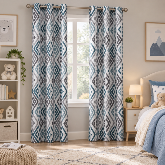 INtex CURTAINS HOUSE Linen Velvet Sabia Curtains-Modern Multi Colour Sheer Design-Steel Grommets -1 Piece