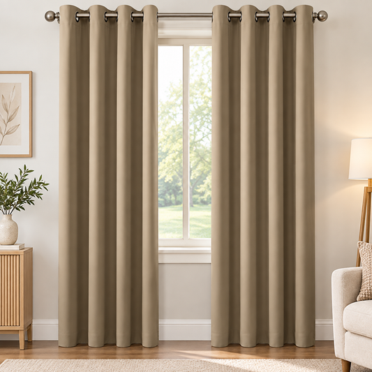 Intex Curtains House Café Blackout Curtain – Thermal Insulated, Steel Grommets, Room Darkening – 1 Panel