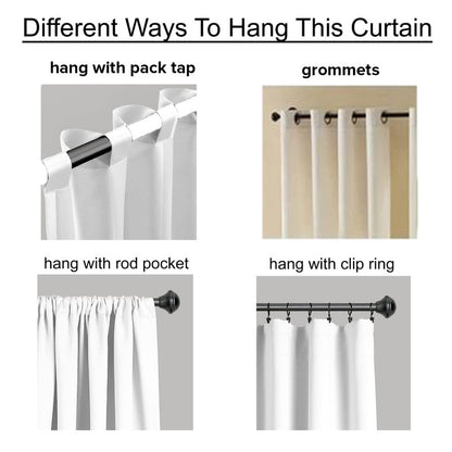 Linen stripped sheer curtain - Steel grommets